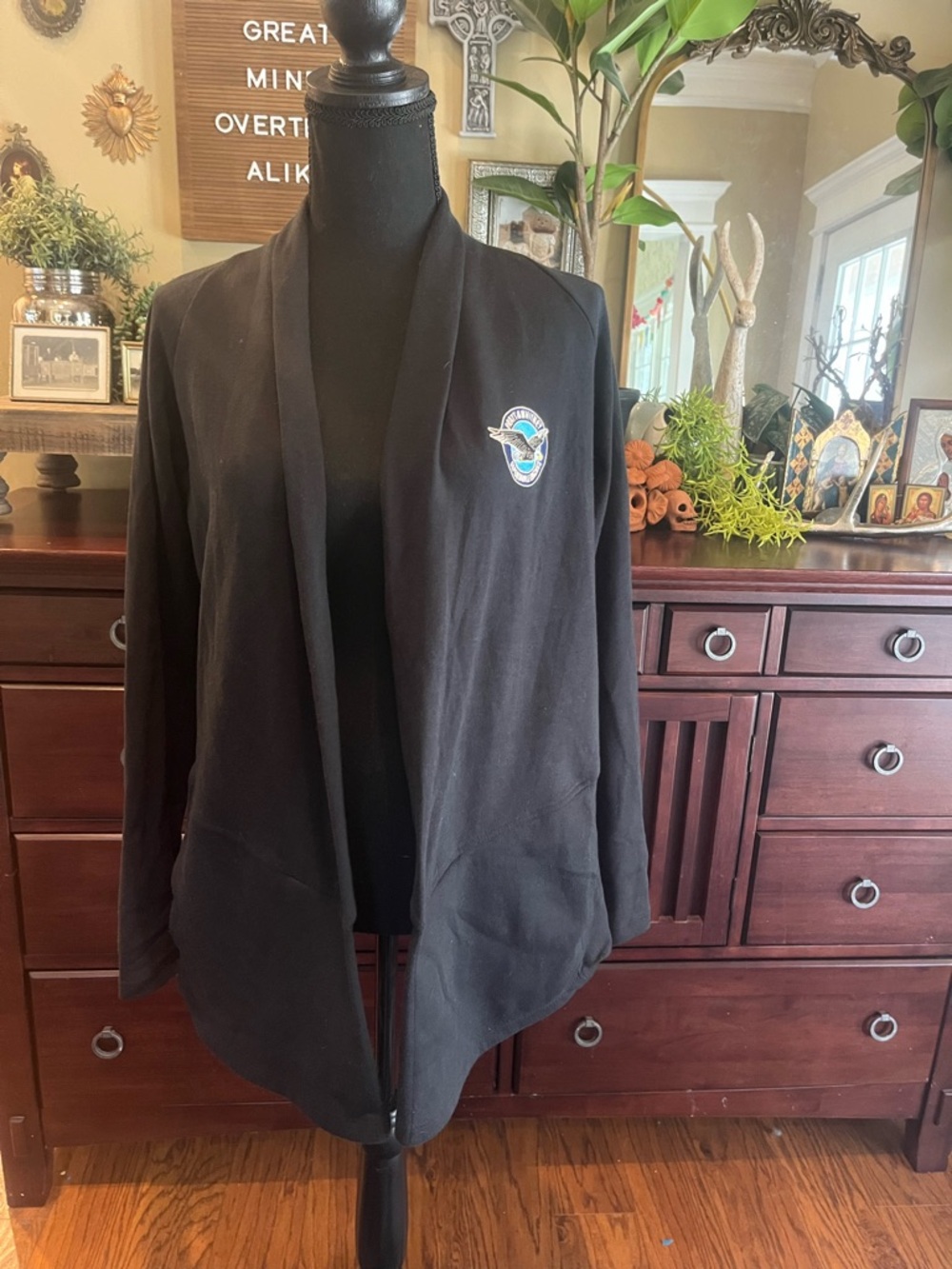 Port Authority Dark Blue Open-Front Cardigan Pratt & Whitney